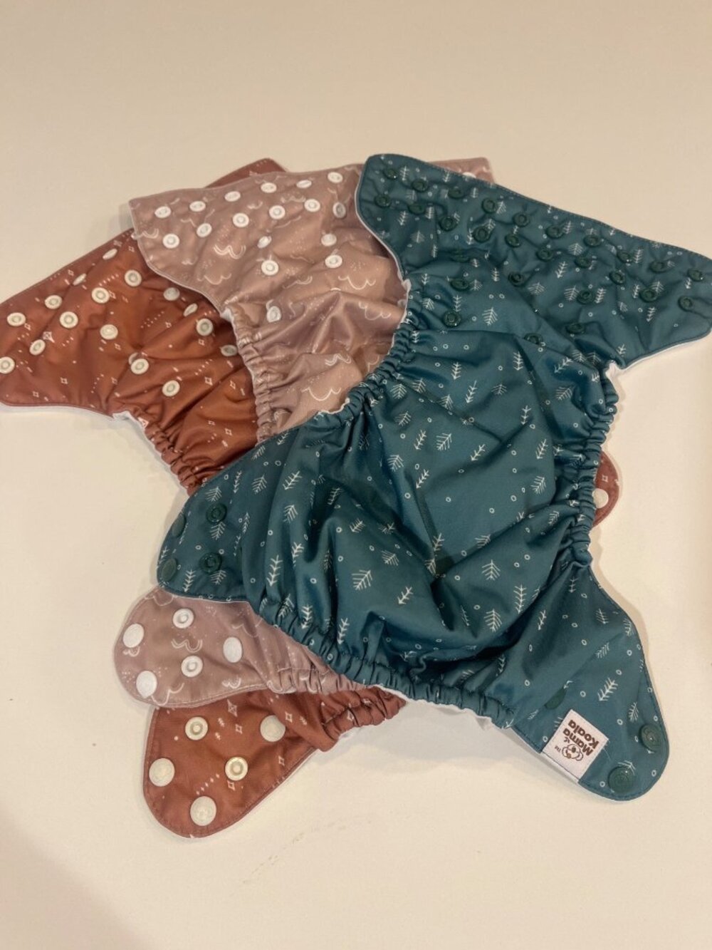 Mama Koala Reusable Cloth Diapers 3pk Adjustable Snap Closure Eco-Friendly Baby